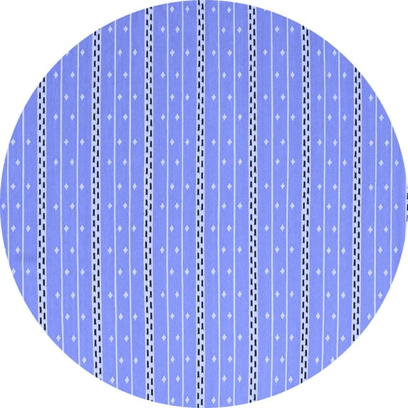 Ahgly Company Indoor Round Abstract Blue Contemporary Area Rugs, 3' Round
