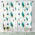 thumbnail image 3 of Mid Century Modern Curtains, Teal Orange Geometric Atomic Abstract Pattern 1950s 1960s Retro Style Window Drapery Treatments for Bedroom Living Room Kitchen Bathroom 2 Panel, 55x39 Inch, 3 of 4