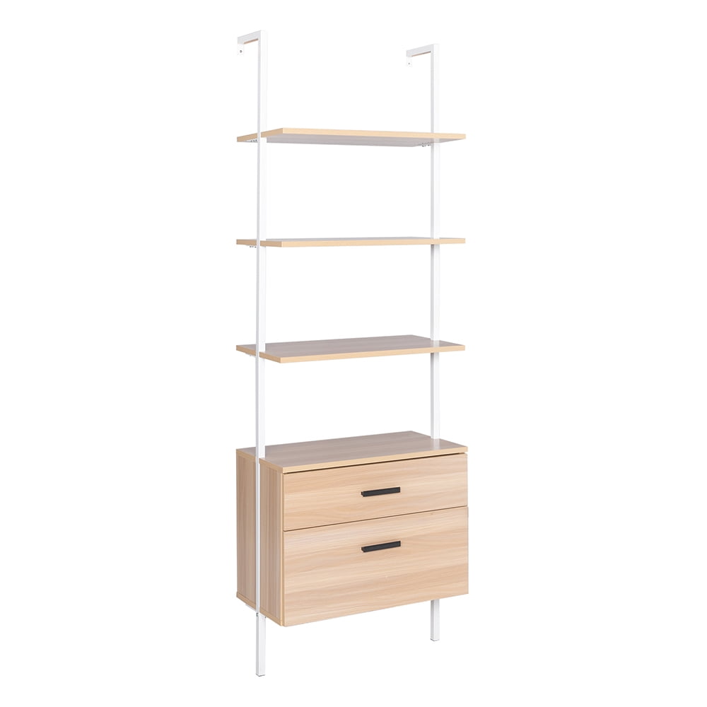 Kepooman Vintage 2-Tier Bookshelf Organizer, Modern Narrow Book Shelf with Cross Fixing Frame on the Back, Vintage Black Kepooman Vintage 2-Tier Bookshelf Organizer, Modern Narrow Book Shelf with Cross Fixing Frame on the Back, Vintage Black