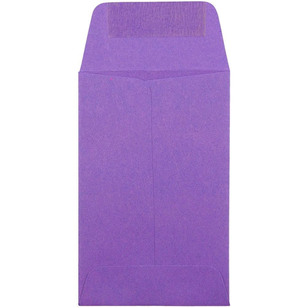 JAM Paper #1 Coin Envelopes, 2.25x3.5, Purple, 100/Pack
