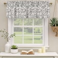 thumbnail image 3 of Spring Flowers Valances for Windows, Decorative Rod Pocket Window Valance Curtains, Farmhouse Grey-blue Pastoral Floral Leaf Short Curtain Drapes for Kitchen/Living Room, 2 Panels, 54" W x 18" L, 3 of 8