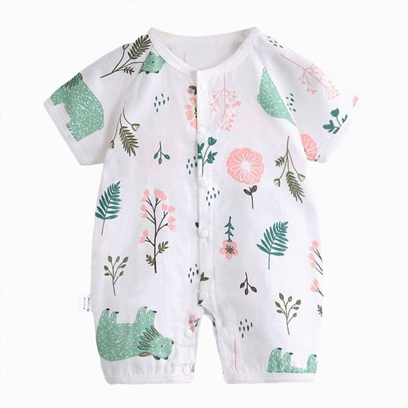 Xudanell Baby Rompers Boy Summer Baby Boy Summer Clothes Newborn Romper Short Sleeve Bodysuit Infant Clothing 0 3 6 9 12 18 24 Months (Light Purple, 3-6 Months)
