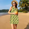 thumbnail image 3 of JUNZAN Robes d'Été Imprimé Avocat pour Femmes 2025, Robes Sans Manches Décontractées Col Rond avec Poches, 3 of 7