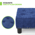 thumbnail image 6 of Magshion Foot Stool Ottoman with Padded Seat, Modern Cotton-linen Footrest, Rectangular Seat Stool, Navy Blue, 6 of 9