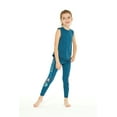 thumbnail image 3 of Girl's Athletic Sportswear Solid Tank Top and Patterned Side Legging Set in Crayon Palms Green X-Large, 3 of 5