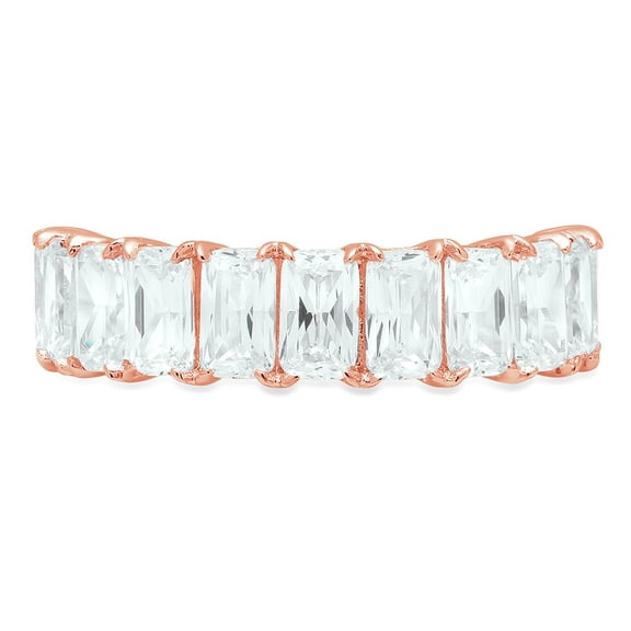 2.61 ctw Wedding Band for Women - 18K Rose Gold Moissanite Stackable Eternity Ring