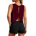 thumbnail image 3 of SGMVNU Workout Tank Tops for Women Open Back Crop Tanks Sport Athletic Yoga Running Gym Loose Crop Sleeveless Shirts, Red, Size S, 3 of 7