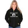 thumbnail image 4 of Born Shoot Forced Work Photographer Unisex Fleece Graphic Zip Up Hoodie Brisco Brands 2X, 4 of 5