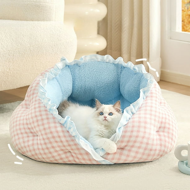 Cama para mascotas, cama para gatos, cama extraíble para perros, cama cálida para gatos de invierno, nidos para mascotas de dos usos, tapete para mascotas, saco de dormir textil
