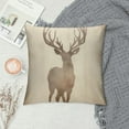 thumbnail image 2 of QZHH  Deer Pillow Cover Rustic Watercolor Deer Head On Burlap Throw Pillow Case Home Decor Nice Gift Indoor Pillowcase for Bedroom Livingroom, 2 of 5