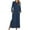 Navy, variant on GigrtiJin Nightshirt for Women Casual Long Sleeve Nightgown V Neck Sleepwear Full Length Pajama Dress with Pocket