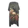 thumbnail image 3 of SCRAWLGOD Raven Skull Rose Print Swimsuit Cover Up for Women Casual Open Front Swimsuit Coverup Lightweight Quick Dry Bathing Suit Cover Up for Beach, 3 of 6