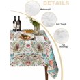 thumbnail image 2 of Boho Flower Table Cloth, Waterproof Tablecloth for Rectangle Tables, Spring Watercolor Botanical Paisley Floral Leaf Reusable Washable Fabric Table Cover for Restaurant Kitchen Dining Tables 60"x120", 2 of 9