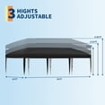 thumbnail image 3 of Canopy Tent Pop Up 10x13 ft,Heavy Duty Outdoor Canopy Tent with Portable Roller Bag,Outdoor Patio Portable Commercial Canopies Shelter,Gazebo with 3 Adjustable Height for Party,Wedding, 3 of 7