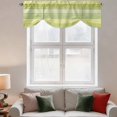 thumbnail image 2 of Tie Up Valance Curtain for Kitchen, Farmhouse Wood Board Rod Pocket Short Curtains Adjustable Tie-Up Shade Valances, Green Gradient Wooden Window Treatment for Bathroom Living Room Bedroom, 2 of 9