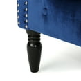 thumbnail image 3 of Melaina Tufted Chesterfield Velvet Loveseat with Scrolled Arms, Navy Blue and Dark Brown, 3 of 6
