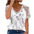 thumbnail image 1 of Camiseta con estampado flores Gibobby Camisetas Mujer Baratas Cuello en V Manga Corta, 1 of 5