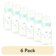 (6 pack) Parent's Choice Standard Neck Baby Bottle, 5 fl oz, Newborn 0 Month & Up, Multicolor, Unisex
