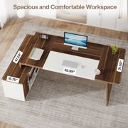Tribesigns 78-Inch Executive Office Desk: Modern L-Shaped Desk with File Cabinet and Storage Shelves, Large Wood Computer Desk for Home Office