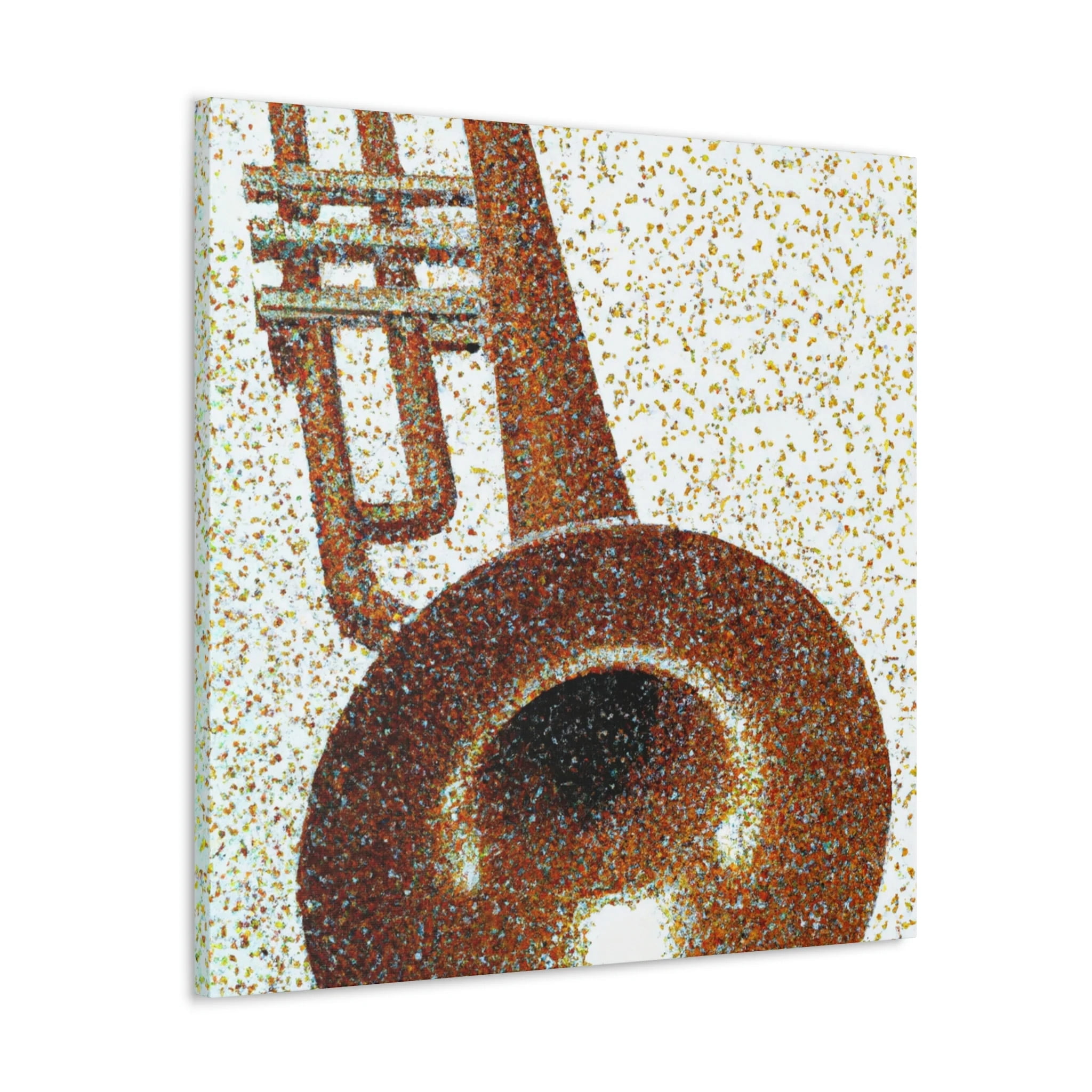 Trombone in Pointillism - Canvas
