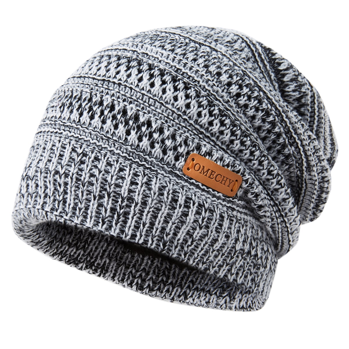 Slouchy Beanie Hats for Warm Winter Mens Beanie Cap Lined Knit Thick Hat （Gray Piece） - Walmart.com