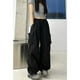 thumbnail image 2 of Pantalones de diseño con estilo de calle para mujer, holgados, rectos, de pierna ancha, con bolsillos grandes, informales, estilo retro, con tobillos atados a la moda, 2 of 6