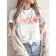 thumbnail image 1 of Valentine'S Day Themed Women'S T-Shirt, Casual Round Neck, Knit Fabric, Creative Love Heart & Crayon , Regular Length, All-Season Wear, Ideal Couples Gift Tee For Adult, Men, Women, Teen, Teenager,, 1 of 4