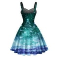 thumbnail image 3 of GERsome Women's Vintage Christmas Dress Snowflake Print Sleeveless A-Line Party Midi Dress S-XXXL, 3 of 3