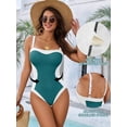 thumbnail image 4 of MOYIKO Women Slimming Tummy Control One Piece Swimsuit Retro Square Neck Bathing Suit, 4 of 7