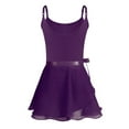 thumbnail image 2 of iEFiEL Girls Adjustable Shoulder Ballet Dance Gymnastics Leotard with Chiffon Wrap Skirt Dark Purple 5-6, 2 of 7