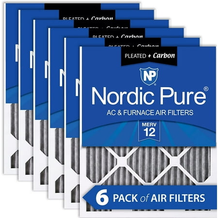 

YAAN 18x18x1 MERV 12 Pleated Plus Carbon AC Furnace Air Filters 6 Pack