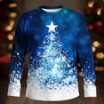 thumbnail image 2 of Feancey Christmas Gifts for Men Big and Tall Long Sleeve Tshirts Fashion Xmas Tree Print Graphic Tees Loose Fit Casual Crewneck Pullover Lightweight Sweatshirt Blue L, 2 of 6