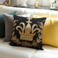 Embroidery Velvet Pillow Cover , European Crown Shield Pattern Throw