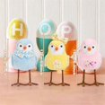 thumbnail image 4 of Easter Plush Bird Dolls Holiday Standing Bird Figurine Ornaments with Long Leg & Printed Scarf and Bow for Table, 4 of 5