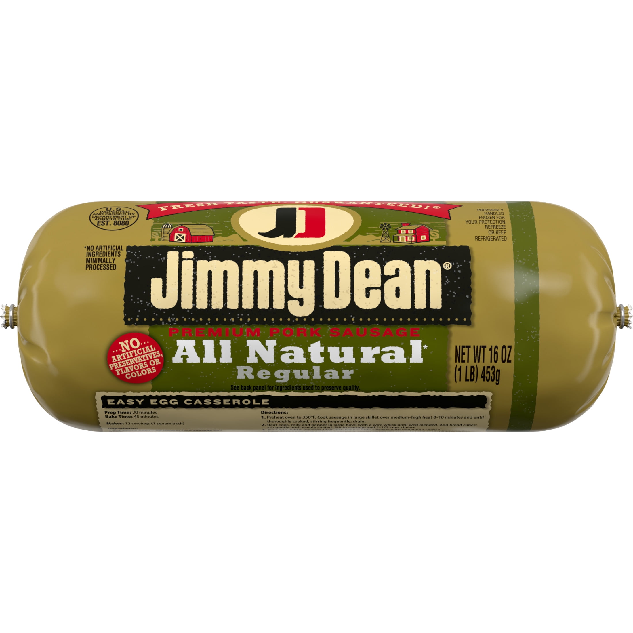 Jimmy Dean All Natural Pork Sausage Roll, 16 oz