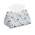 thumbnail image 2 of Lsque Butterfly Printed Long Tissue Box Cover Holder, Facial Paper Organizer Dispenser,Triangle with Bottom Belt, PVC Leather Decorative Organizer, 2 of 9
