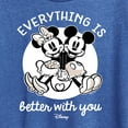 thumbnail image 3 of Disney - Mickey & Friends - Mickey & Minnie in Love - Everything is Better with You - Women's Short Sleeve Graphic T-Shirt, 3 of 5