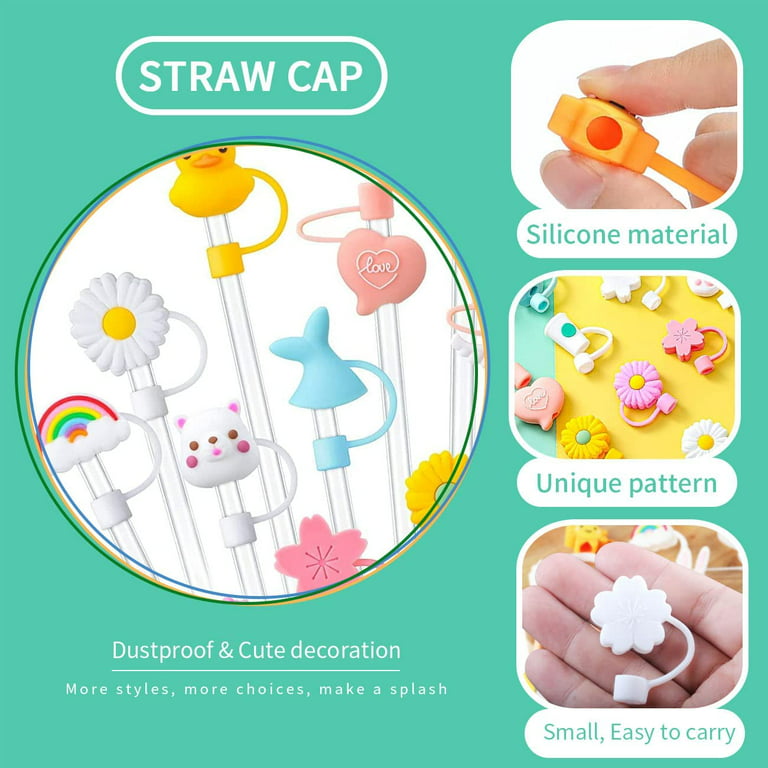 2pcs Straw Tips Cover Straw Covers Cap For Reusable Straws Straw Protector  Cute Holiday Style (Dog)
