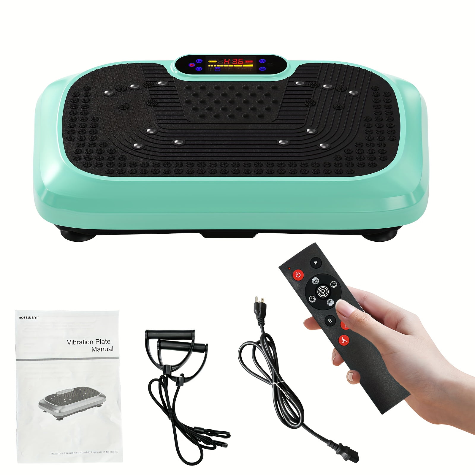 HOTWAVE Vibration Plate - 9 Modes Silent Motor 450LB Capacity, Full-Body Home Fitness Lymphatic Drainage Platform
