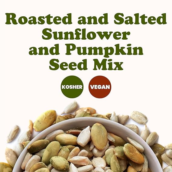 Dry Roasted Sunflower and Pumpkin Seed Mix with Himalayan Salt, 4 Pounds – Oven Roasted, Lightly Salted, No Oil, Rich in Protein, Perfect for Baking and Salads, Vegan, Kosher, Bulk - by Food to Live