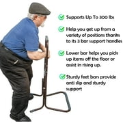 Standing Assistant Chair & Portable Patient Lift Mobility Handle Bar Aid For Elderly - 3 Handholds for Mobility & Recovery Assistance - Wheelchair Accessible