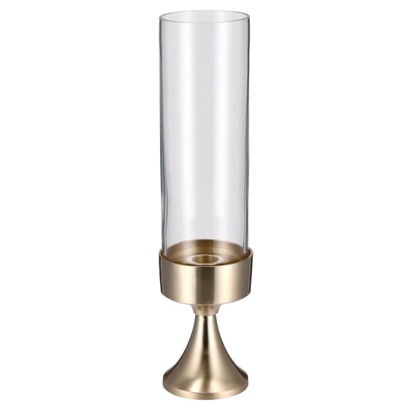 My Texas House Metal and Glass Clear Candle Holder, 12"