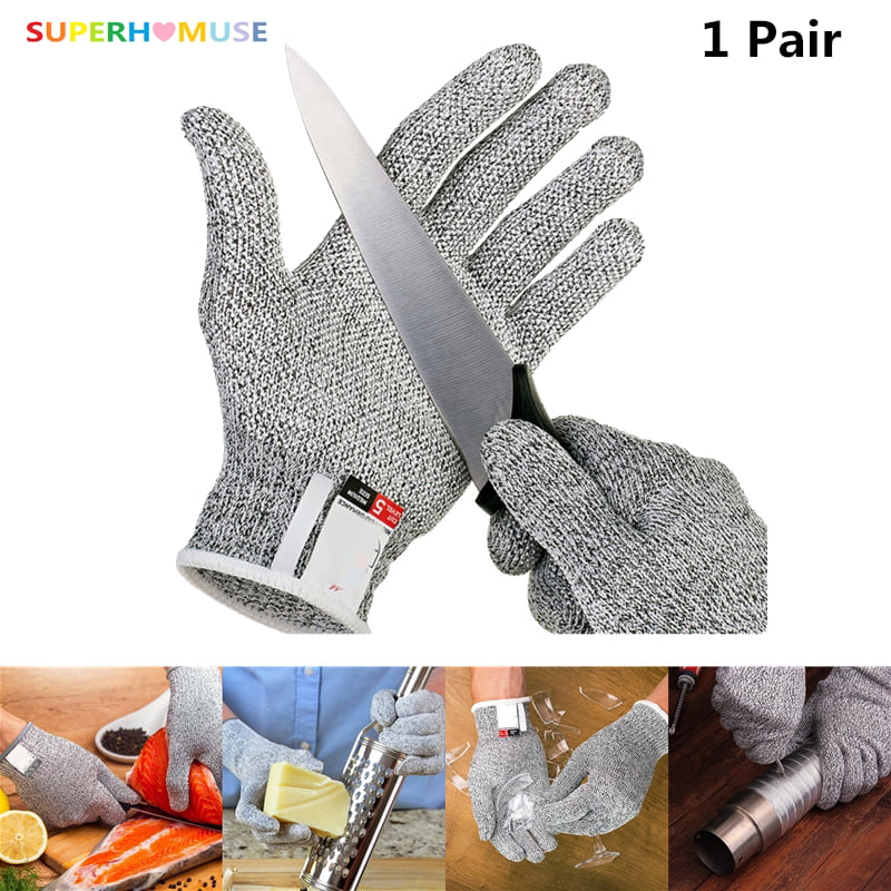 1 Pair Metal Mesh Anti-cut Safety Gloves Stainless Steel Wire Cut-Resistant 