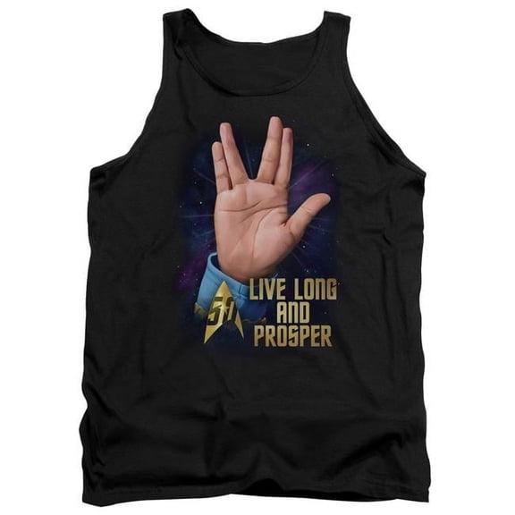 Trevco CBS1763-TK-1 Star Trek & Llap 50 Adult Cotton Tank Top, Black - Small
