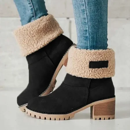 

Women‘s Warm Faux Fur Lined Ankle Boots Chunky Heeled Boots Women‘s Footwear