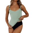 thumbnail image 2 of Womens U-Neck Tank Tops for Women 2025 Slim Fitted Soft Basic Shirts Green XL, 2 of 8