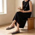thumbnail image 4 of LANCROP Women's Pointed Toe Leopard Flats Slip On Mesh Ballet Flats Low Wedge Business Soft Shoes, 4 of 11