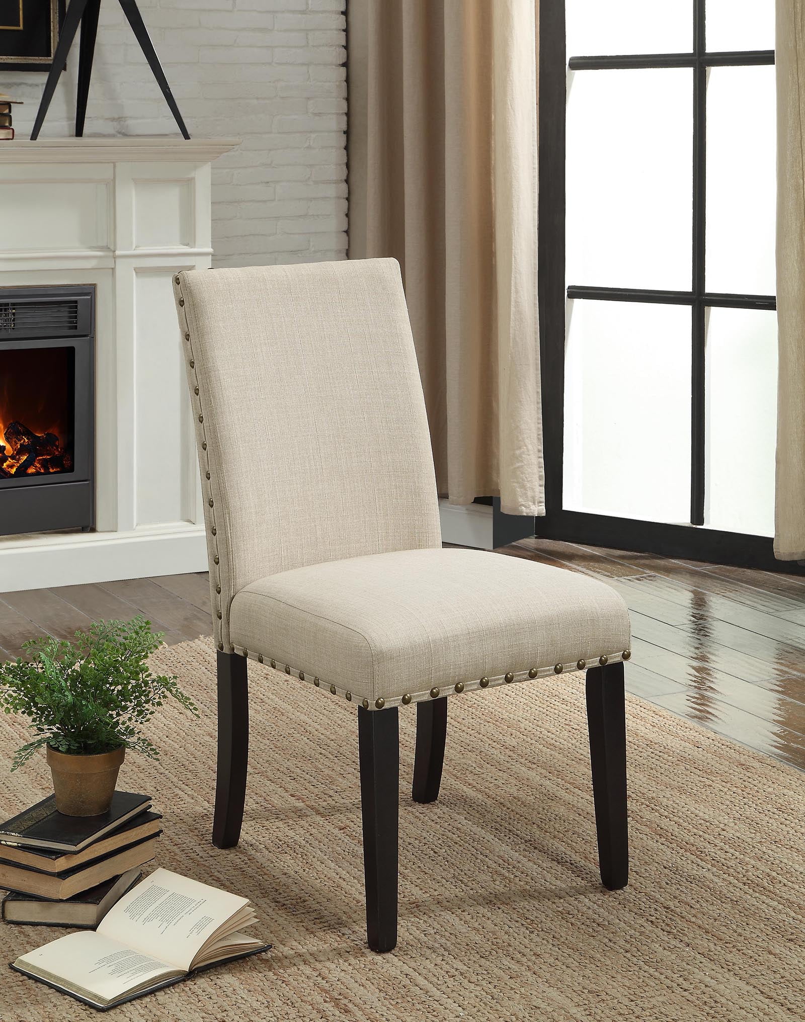 Furniture of America Gabriel Upholstered Dining Chairs Set of 2