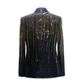 thumbnail image 7 of Blazer For Men Qiggri Men's Court Style Solid Color Sequin Suit Breasted Suit Jacket, 7 of 7