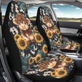 thumbnail image 4 of FOR U DESIGNS Highland Cattle Sunflower Pattern 2 Pcs Car Seat Cover Lightweight Truck Seat Protectors Elastic Auto Accessories Car Front Seats Only Fit Sedan Truck SUV, 4 of 7